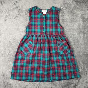 Vintage French Girls Plaid Dress Wool Blend Chocolat Glace Paris 10 Years